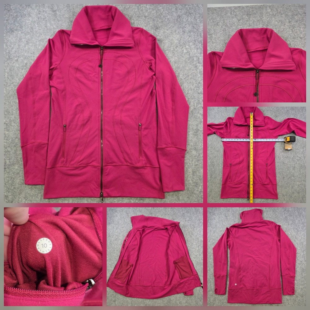 Lululemon Define Jacket Womens 10 Pink Full Zip Track Running Yoga Athletic
